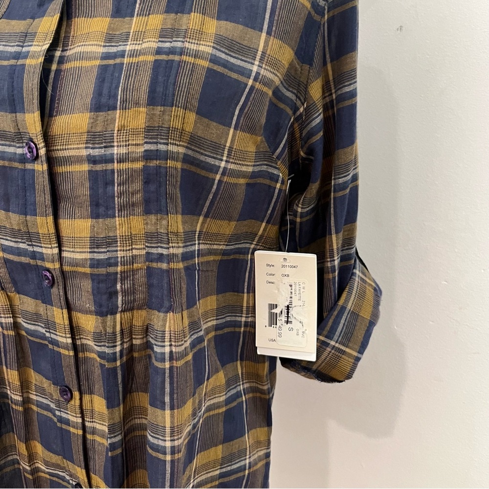 NWT RVCA Lafayette Plaid Button Down Shirt (Small) - Picture 5 of 7
